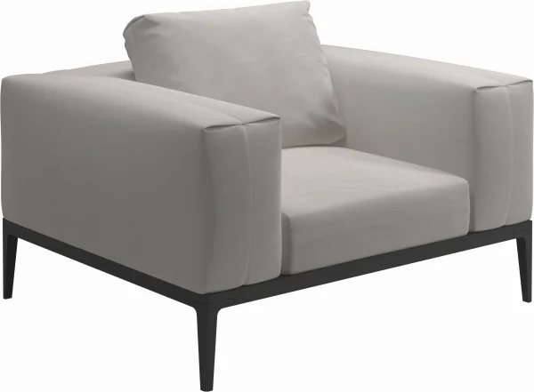 Gloster Grid Lounge fauteuil - Blend Linen - Meteoor