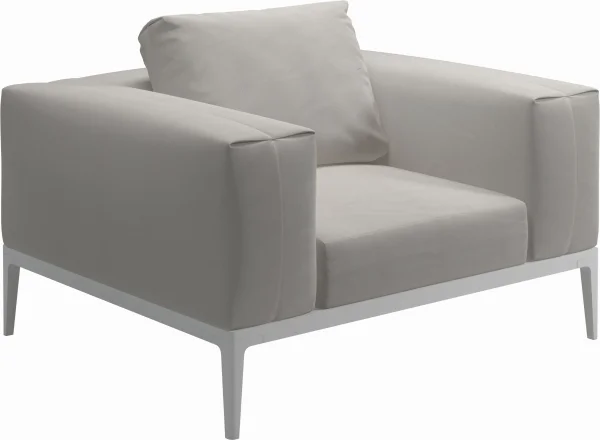 Gloster Grid Lounge fauteuil - Blend Linen - wit