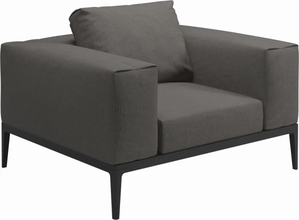 Gloster Grid Lounge fauteuil - graniet - Meteoor