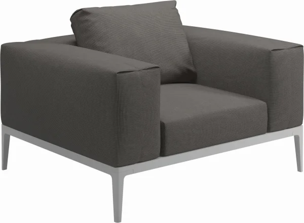 Gloster Grid Lounge fauteuil - graniet - wit