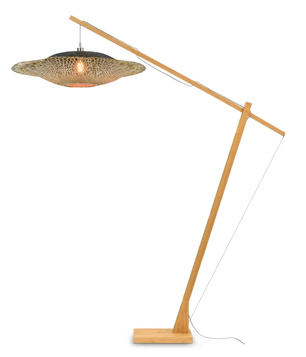 Good&Mojo-collectie Floor lamp Kalimantan bamboo h.207cm/shade horiz.87x20cm nat/bl.