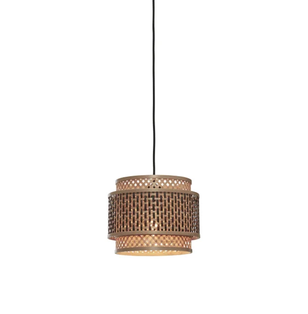 Good&Mojo-collectie Hanglamp Bhutan ronde bamboe zwart/naturel S