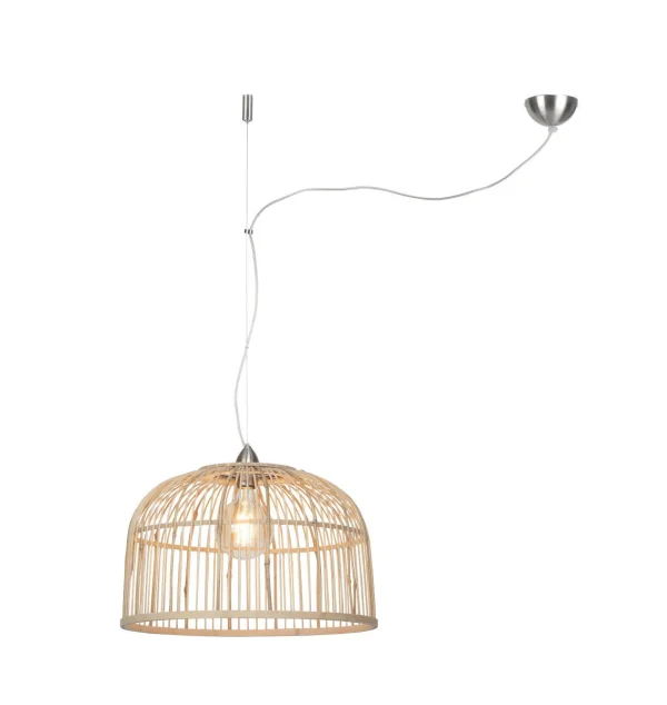 Good&Mojo-collectie Hanglamp Borneo bamboe rond enkel kap naturel 52cm