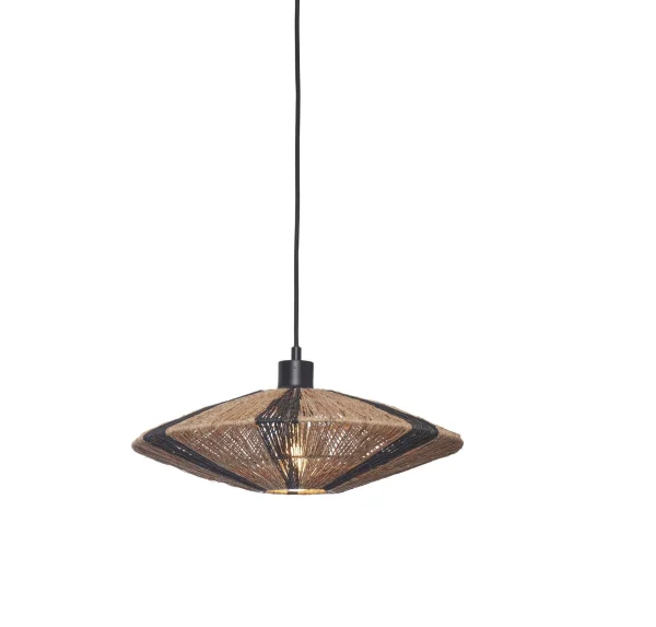 Good&Mojo-collectie Hanglamp Iguazu jute disc zwart/naturel S