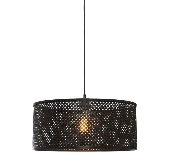 Good&Mojo-collectie Hanglamp Java bamboe rond zwart