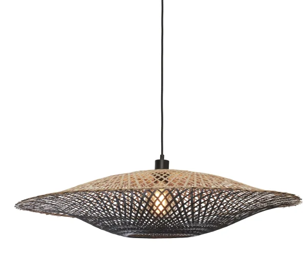 Good&Mojo-collectie Hanglamp Kalimantan bamboe naturel/zwart L