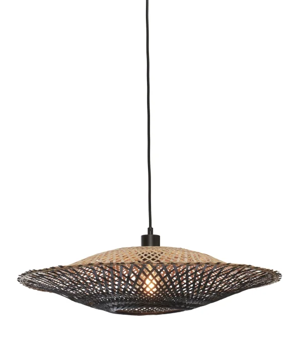 Good&Mojo-collectie Hanglamp Kalimantan bamboe naturel/zwart M