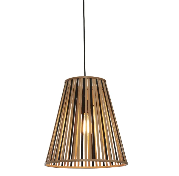 Good&Mojo-collectie Hanglamp Merapi bamboe tapered zwart/naturel L