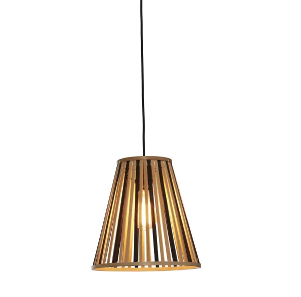 Good&Mojo-collectie Hanglamp Merapi bamboe tapered zwart/naturel S