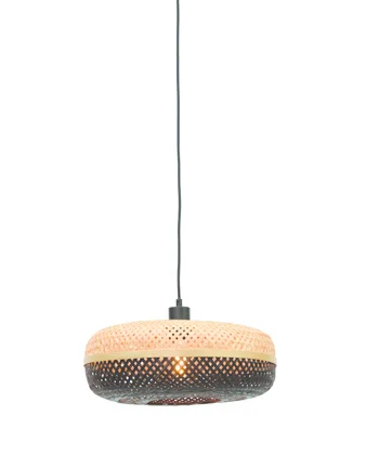 Good&Mojo-collectie Hanglamp Palawan 40cm naturel/zwart S