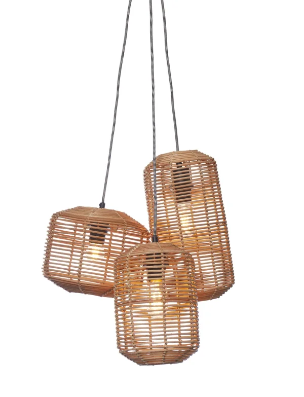 Good&Mojo-collectie Hanglamp Tanami 3-kap rotan naturel