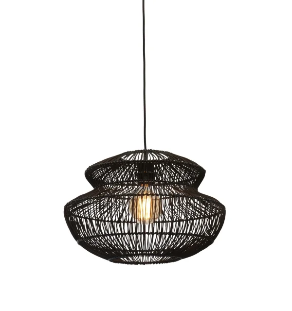 Good&Mojo-collectie Hanglamp Zanzibar rotan rond zwart