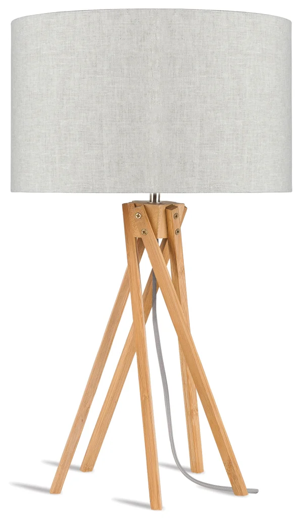 Good&Mojo-collectie Table lamp bamboo 5-legs Kilimanjaro h.59cm/shade 32x20cm - eco linen light