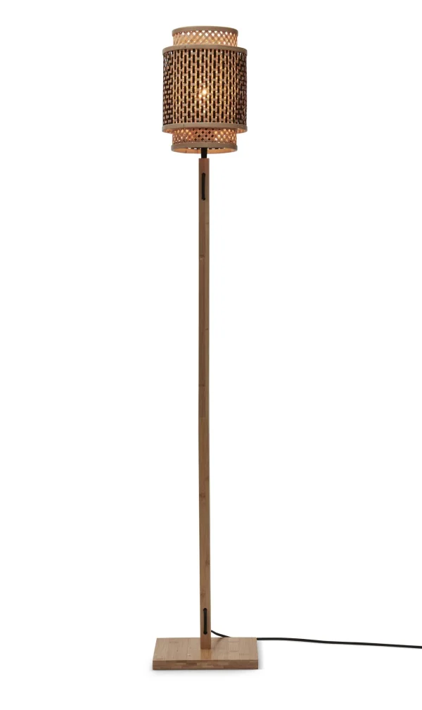 Good&Mojo-collectie Vloerlamp Bhutan naturel bamboe zwart/naturel H: 135 cm