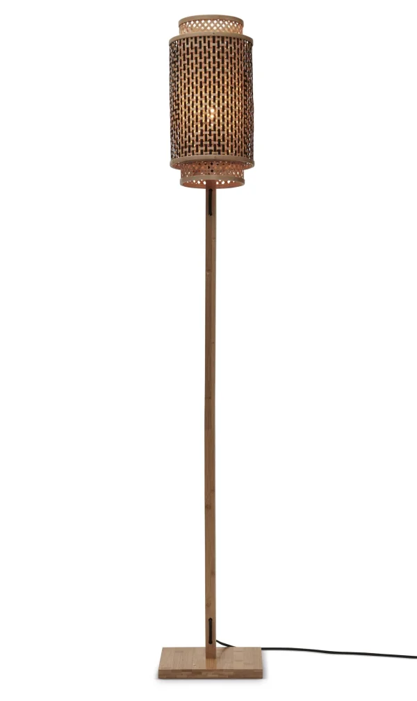 Good&Mojo-collectie Vloerlamp Bhutan naturel bamboe zwart/naturel H: 145 cm