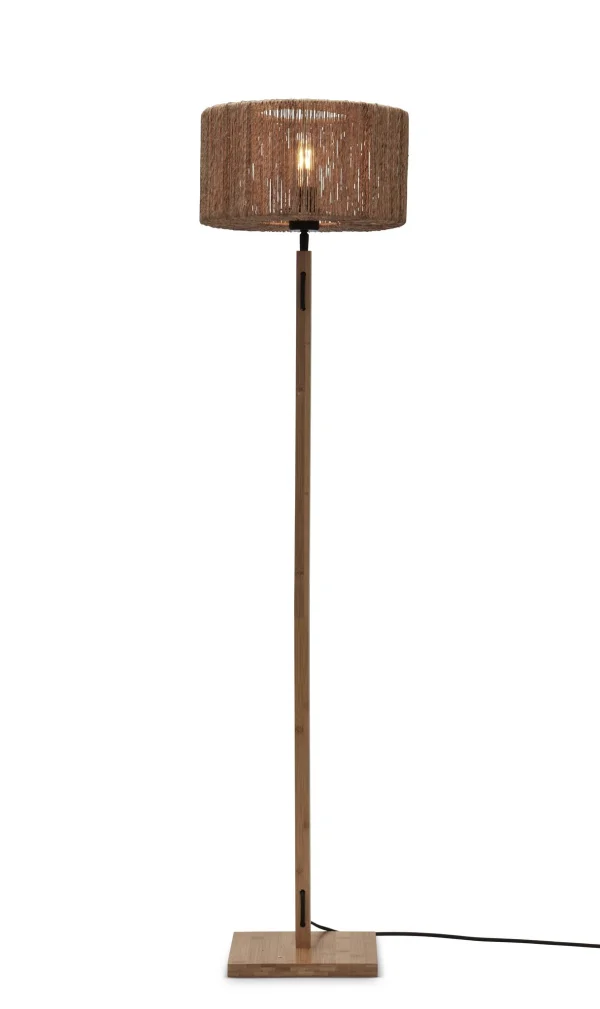 Good&Mojo-collectie Vloerlamp Iguazu recht bamboe en jute naturel/naturel