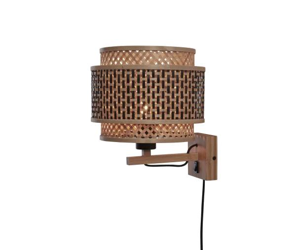 Good&Mojo-collectie Wandlamp Bhutan naturel bamboe zwart/naturel