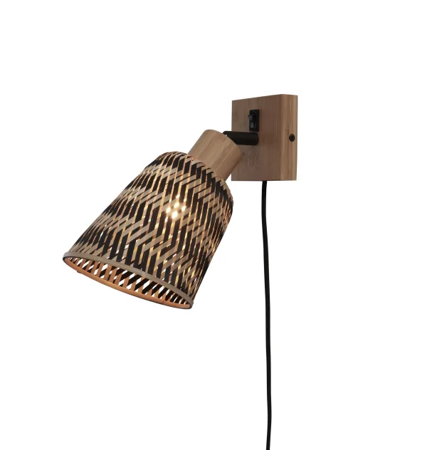 Good&Mojo-collectie Wandlamp Java naturel bamboe zwart/naturel