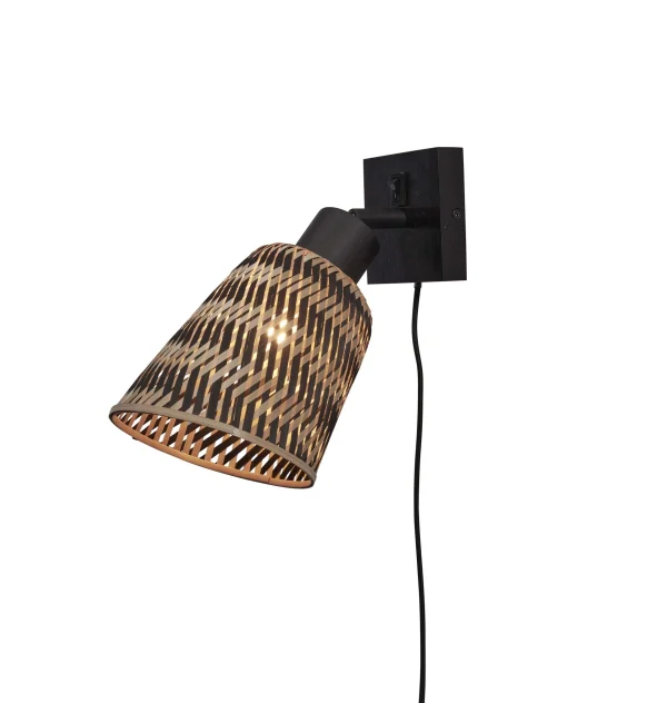 Good&Mojo-collectie Wandlamp Java zwart bamboe zwart/naturel