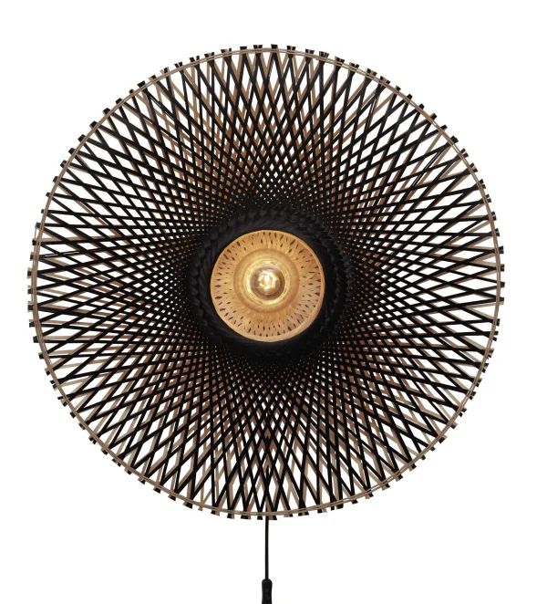 Good&Mojo-collectie Wandlamp Kalimantan bamboe naturel/zwart L