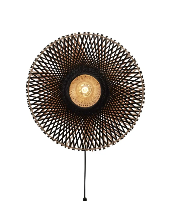 Good&Mojo-collectie Wandlamp Kalimantan bamboe naturel/zwart M