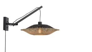 Good&Mojo-collectie Wandlamp Kalimantan zwart/horiz. 44cm S