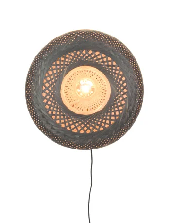 Good&Mojo-collectie Wandlamp Palawan 40cm naturel/zwart S