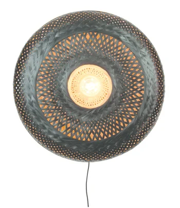 Good&Mojo-collectie Wandlamp Palawan 60cm naturel/zwart L