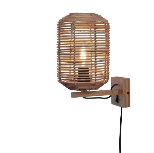 Good&Mojo-collectie Wandlamp Tanami rotan koker naturel S