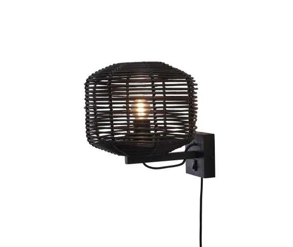 Good&Mojo-collectie Wandlamp Tanami rotan zwart