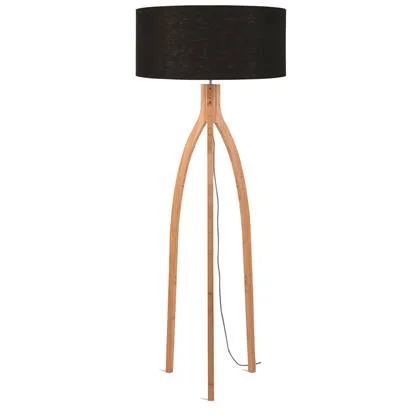 GOOD&MOJO Vloerlamp Annapurna - Zwart|Bamboe - Ø60cm