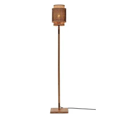 GOOD&MOJO Vloerlamp Bhutan - Bamboe|Zwart - 20x20x135cm