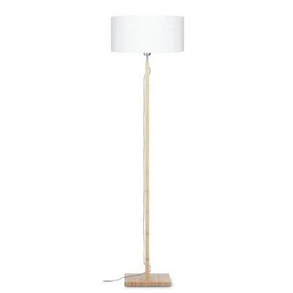 GOOD&MOJO Vloerlamp Fuji - Wit|Bamboe - Ø47cm