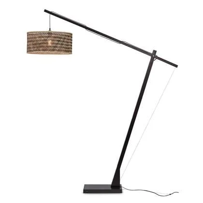 GOOD&MOJO Vloerlamp Java - Bamboe Zwart|Naturel - 175x50x207cm