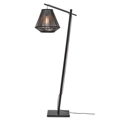 GOOD&MOJO Vloerlamp Merapi - Bamboe Zwart - 57x30x150cm