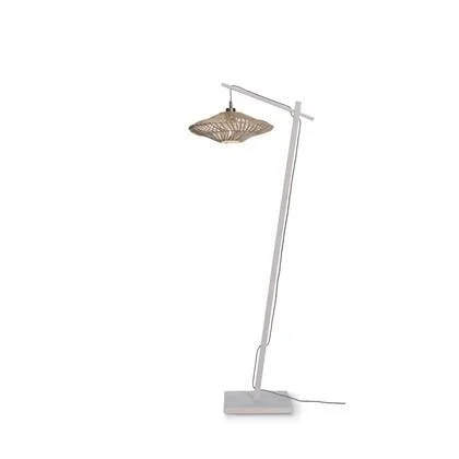 GOOD&MOJO Vloerlamp Zanzibar - Bamboe| Rotan Wit - 63x40x150cm