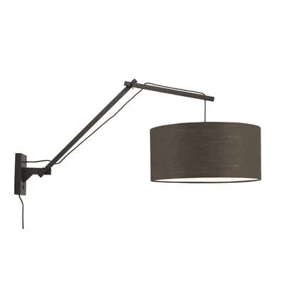 GOOD&MOJO Wandlamp Andes - Bamboe Zwart|Donkergrijs - 95x47x55cm