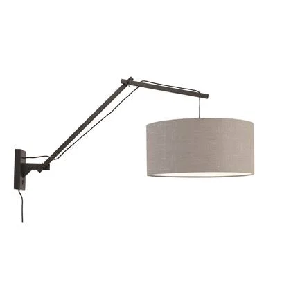 GOOD&MOJO Wandlamp Andes - Bamboe Zwart|Lichtgrijs - 95x47x55cm