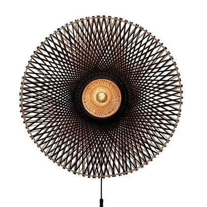 GOOD&MOJO Wandlamp Kalimantan - Bamboe|Zwart - Ø87cm