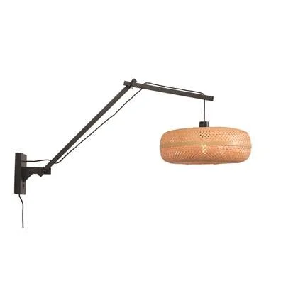 GOOD&MOJO Wandlamp Palawan - Bamboe Zwart|Naturel - 100x40x70cm