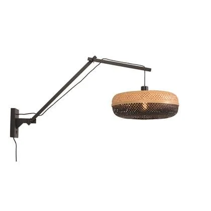 GOOD&MOJO Wandlamp Palawan - Zwart|Naturel - 100x40x70cm