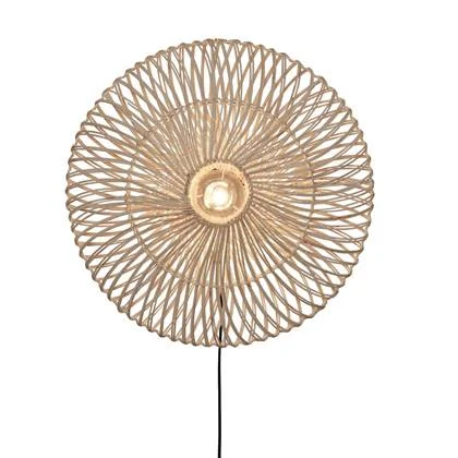 GOOD&MOJO Wandlamp Zanzibar - Rotan Wit - Ø55cm