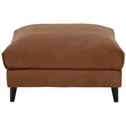 Goossens Hocker Jonas in stof fijn geweven cognac