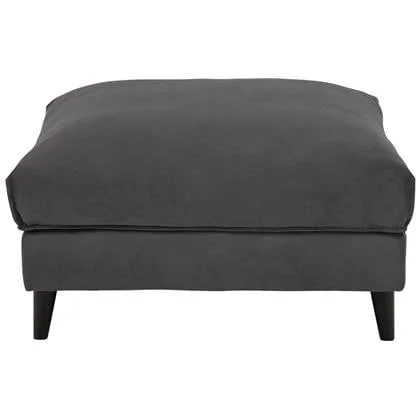 Goossens Hocker Jonas in stof fijn geweven grijs