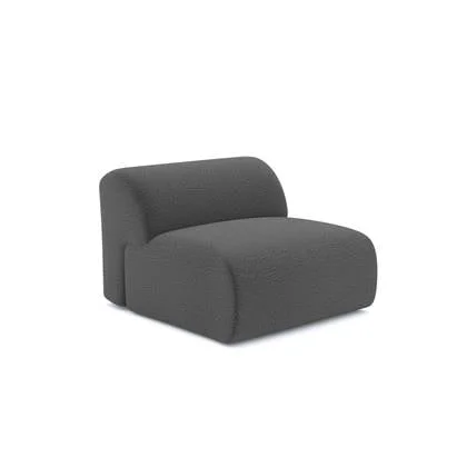Graphite grey badstof fauteuil zonder armen