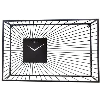 Grote Wandklok 70x45x15cm-Stil-Zwart-Metaal-NeXtime "Vasco"