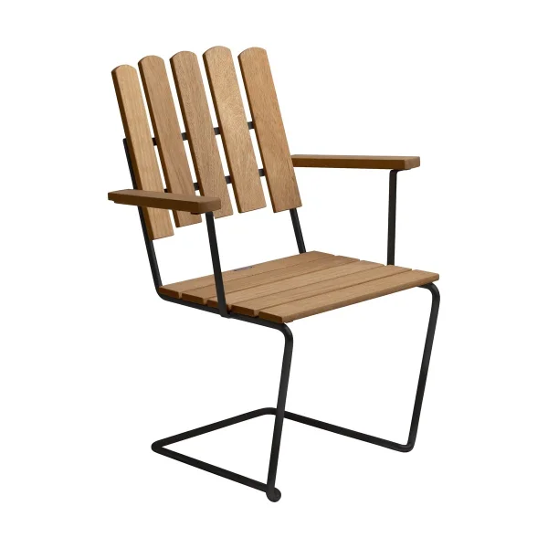 Grythyttan Stålmöbler A2 tuinstoel Geoliede eiken-zwart