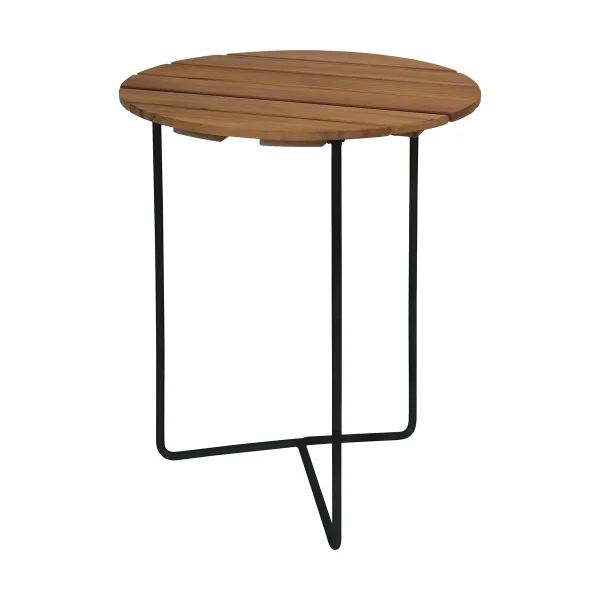 Grythyttan Stålmöbler Table 6B tafel Ø60 cm Onbehandeld teak-zwart