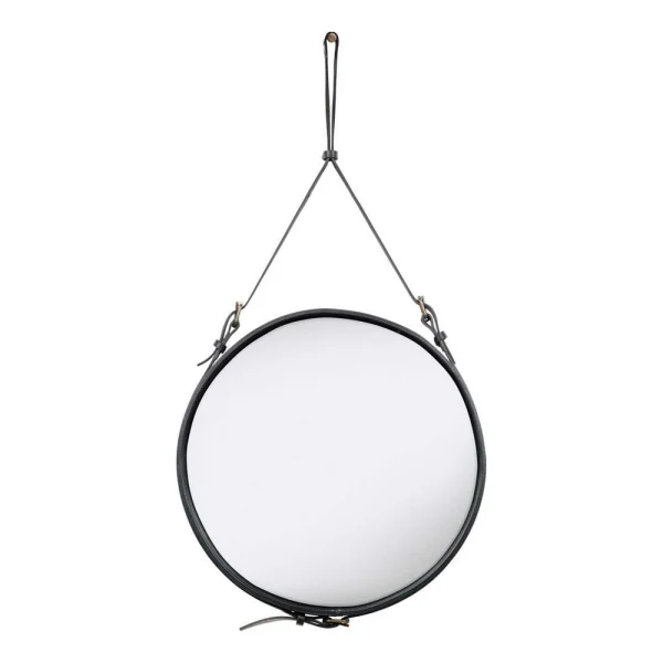 GUBI - Adnet Wall Mirror Circular Ø58 Black Leather