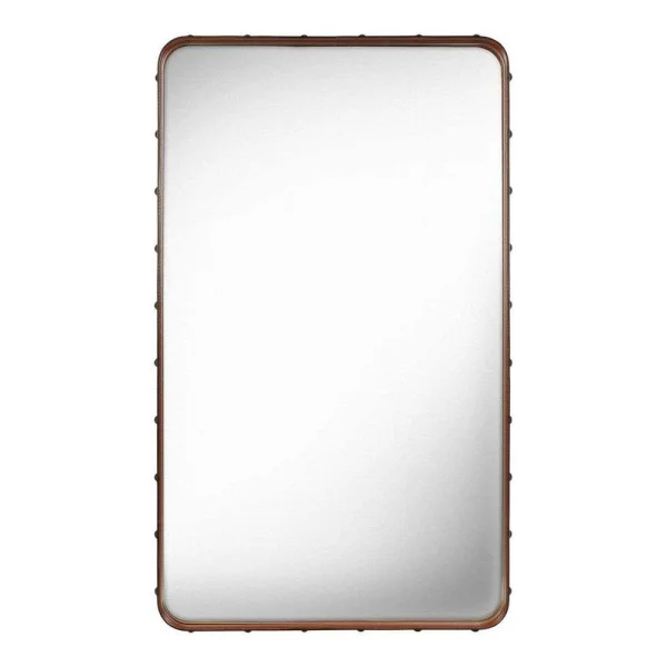 GUBI - Adnet Wall Mirror Rectangular 65X115 Tan Leather